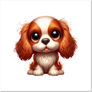 Cute Cavalier King Charles spaniel Posters and Art